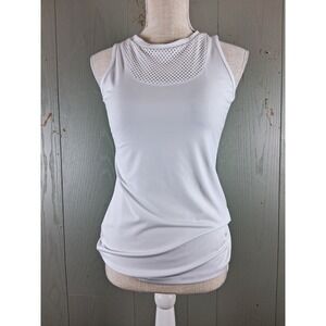 Anatomie White Tank  Top Womens Small Sleeveless Mesh insert Polyester Travel‎
